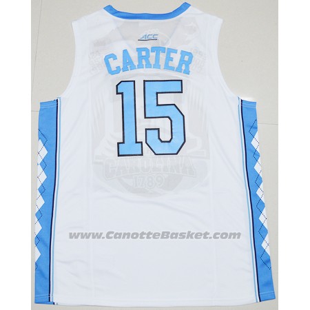 Maglia NCAA North Carolina Tar Heels Vince Carter #15 Bianco